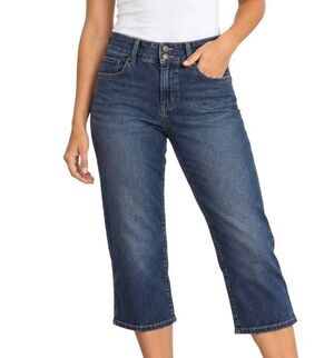 Eddie Bauer Women's Navy Cropped Curvy Jeans